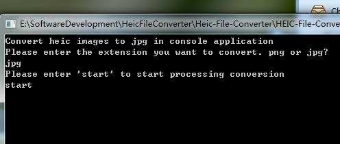 convert heic files by using command lines